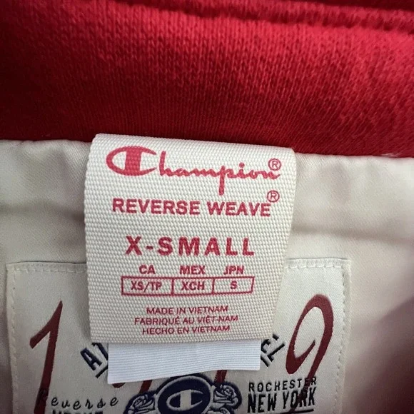 Champion‎ Red Letterman Patch Jacket XS - Picture 7 of 10